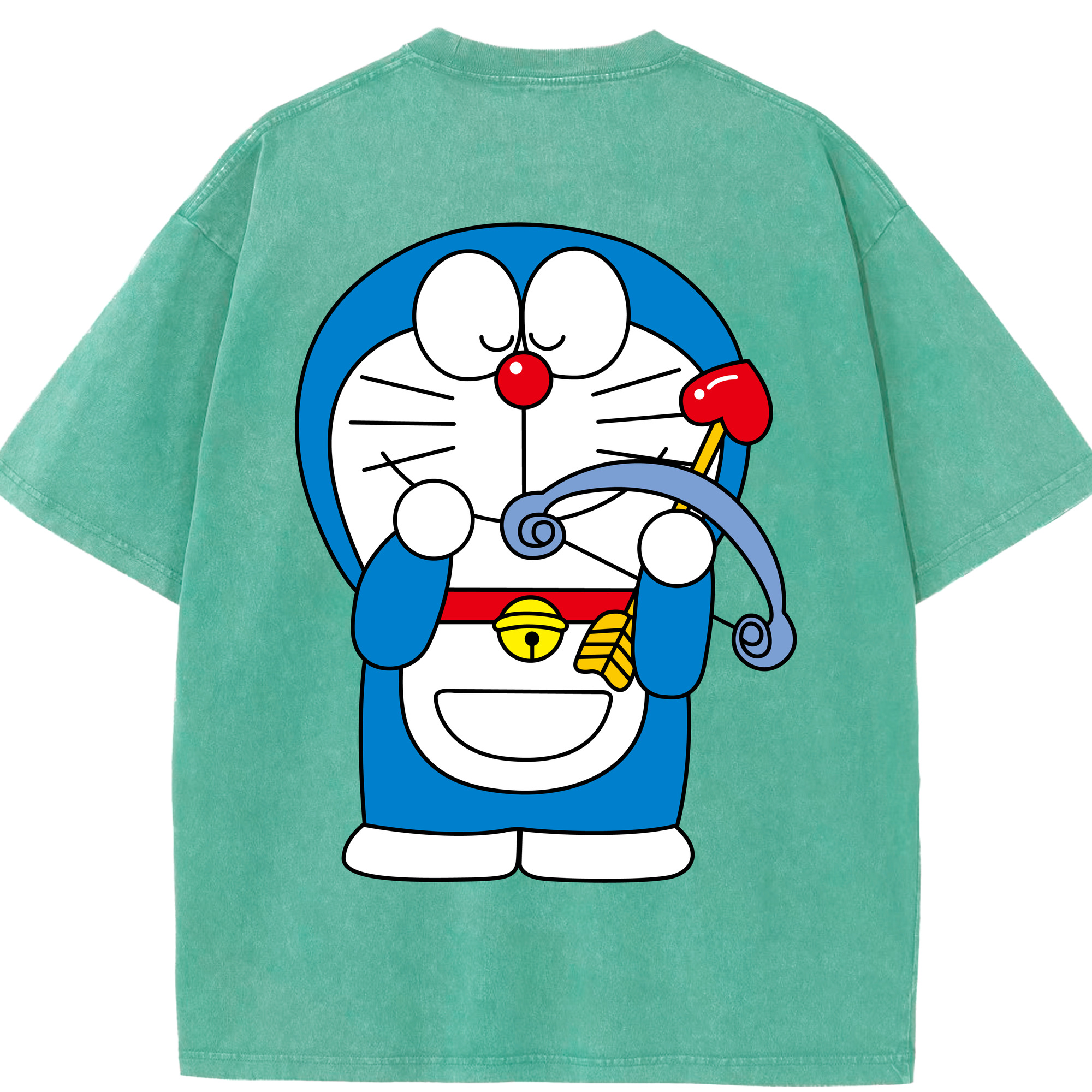 （画像用） ドラえもん Doraemon 綿100% ヴィンテージ風 半袖Tシャツ（背面プリント）